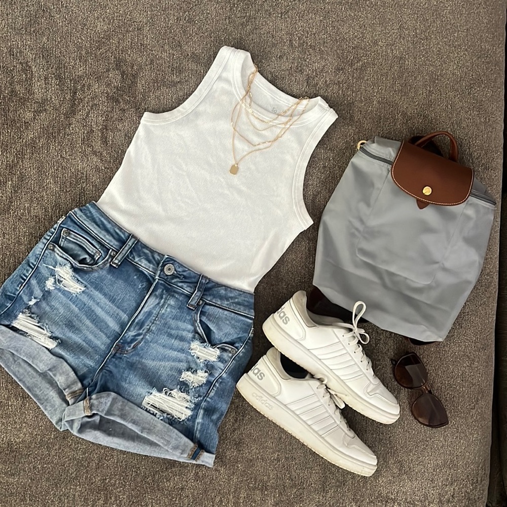 American Eagle High Rise Shortie Denim Shorts Size 10